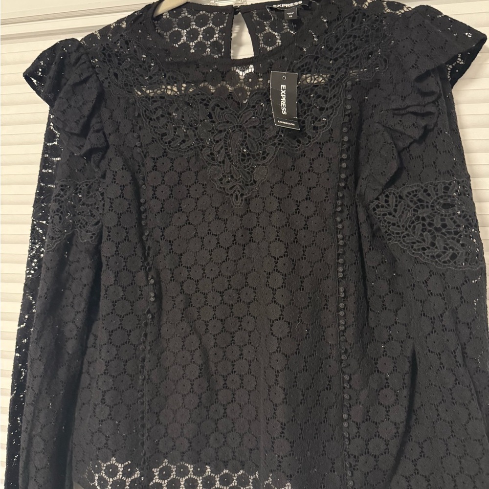 Express Black Lace Women's Top